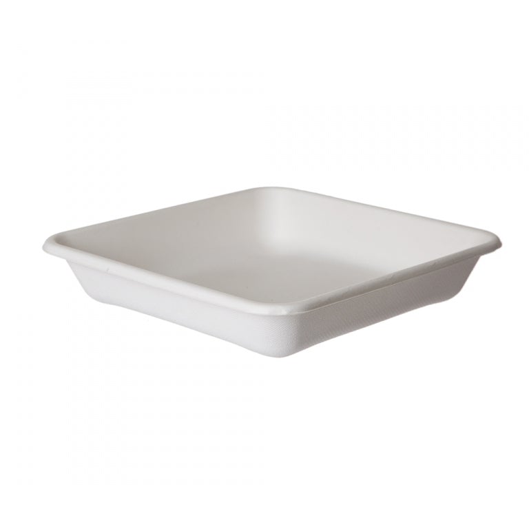 Eco-Products EP-SCS9T 9" Square WorldView Renewable & Compostable Sugarcane Take-Out Container, 200/Case