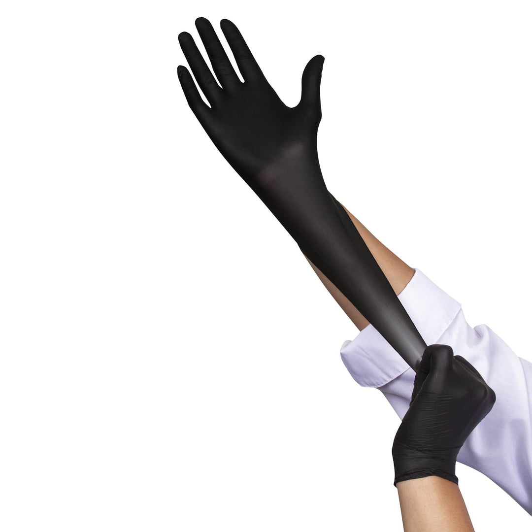 Food Handler 103-218-BLK X-Large Black Powder Free Nitrile GlovesShopAtDean