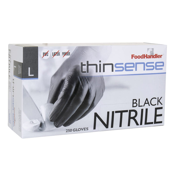 Food Handler Thinsense 103-TS16-BLK Large Black Nitrile Gloves