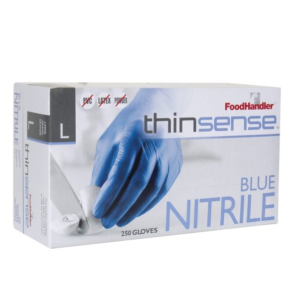Food Handler Thinsense 103-TS16-BLU Large Blue Nitrile Gloves