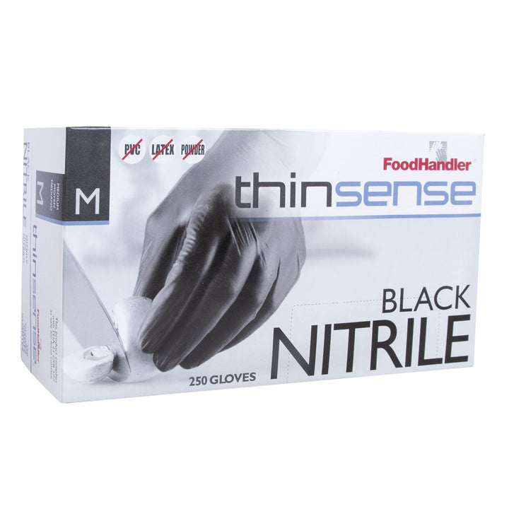 Food Handler Thinsense 103-TS14-BLK Medium Black Nitrile Gloves