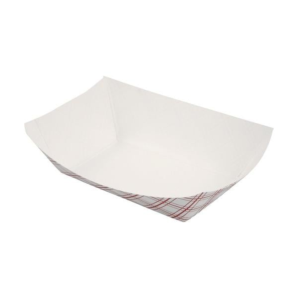 Red Plaid 1 lb Paper Food Trays