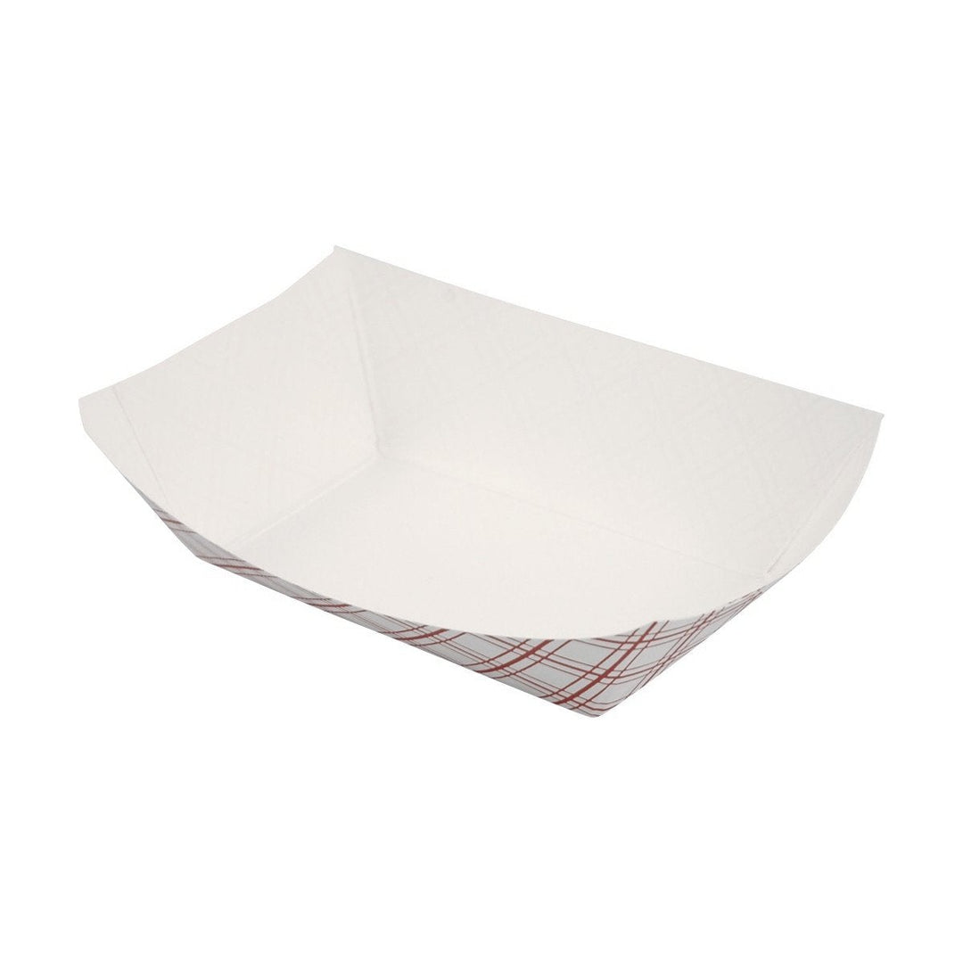 Red Plaid 5 lb Paper Food Trays