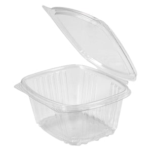 Genpak AD16F 16 oz. Clear Hinged Deli Container with High Dome Lid