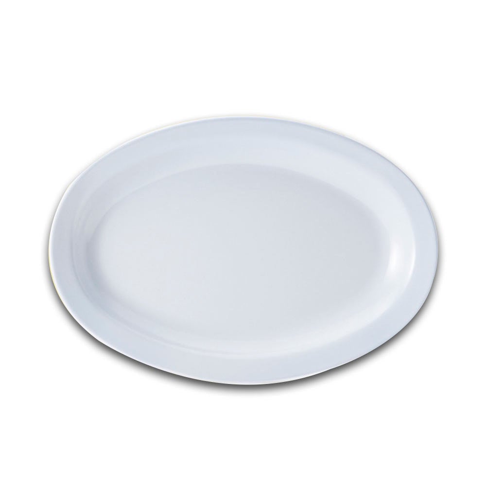 G.E.T. OP-612-W 11.5 X 8 " Oval Platter / Supermel/ White
