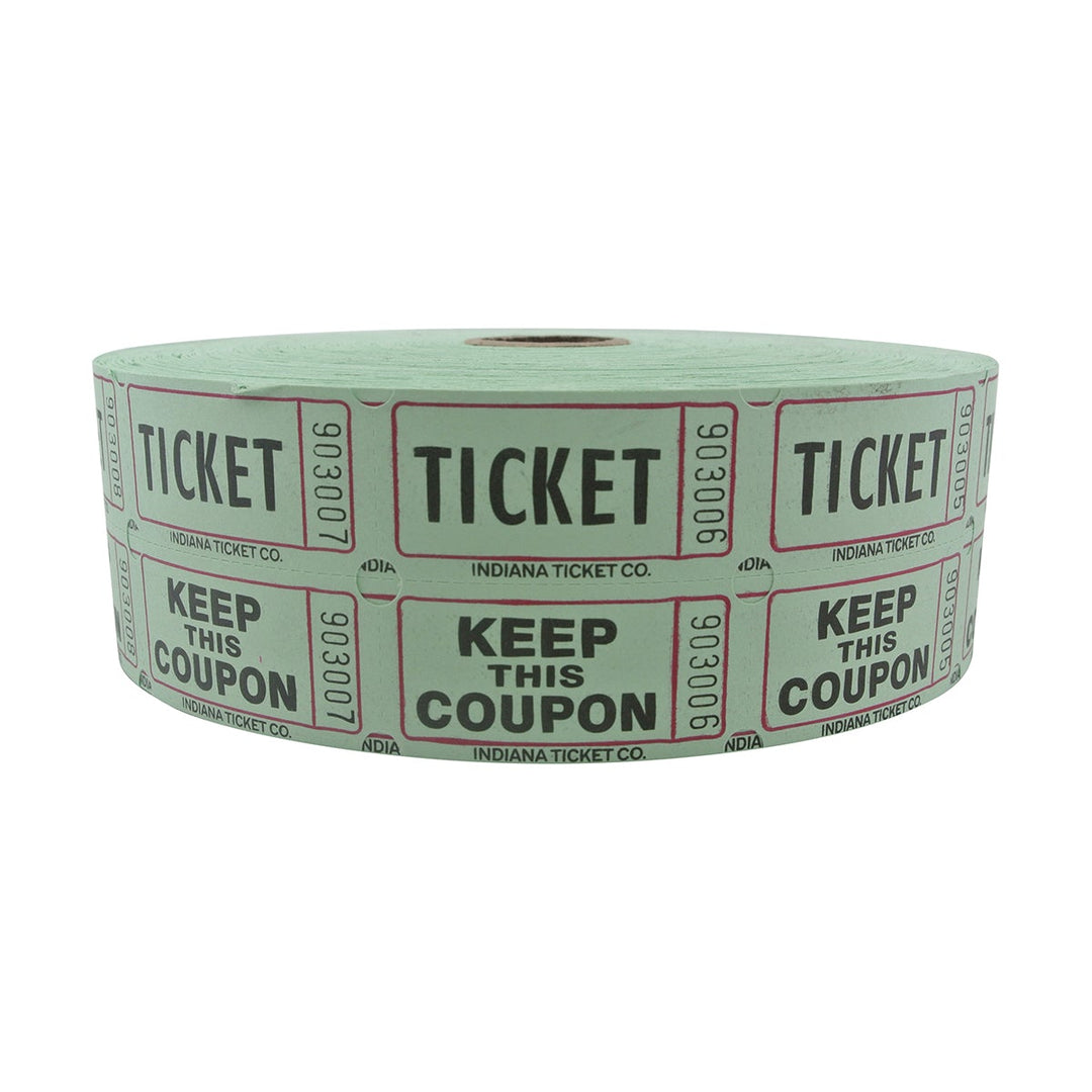 Green Double Raffle Tickets 2000/Roll