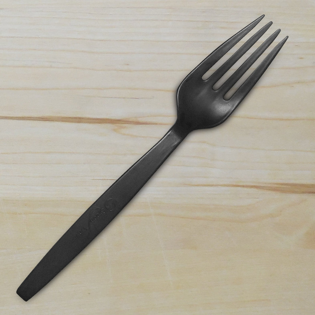 Greenwave FORK-BLK Compostable Corn Starch 7.1" Black Fork