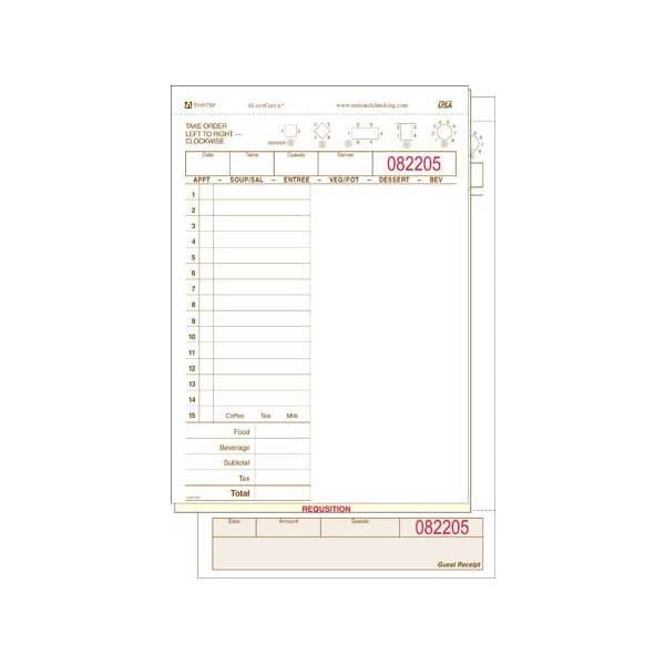Guestcheck T6997-3SP 5.25 X 9 3 Part Large-Wide Carbonless Paper/Board Check