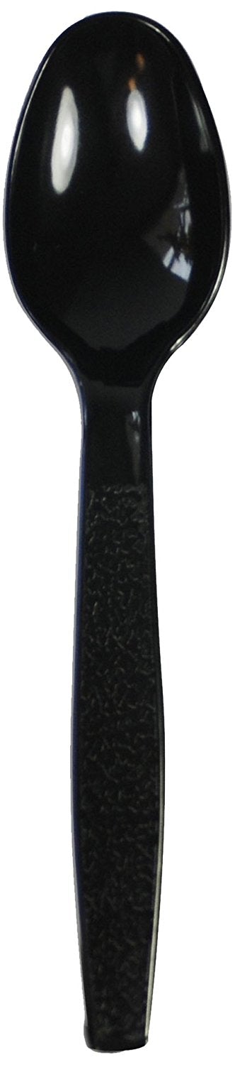 Heavyweight Black Polypropylene Teaspoons 1000/Case