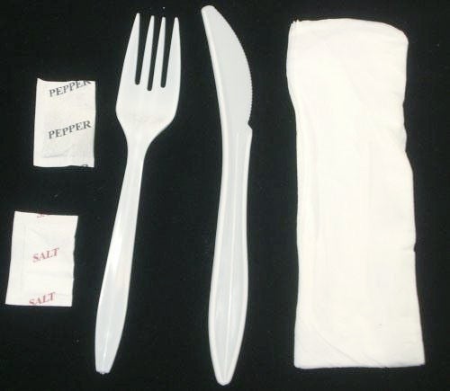 Heavy Weight Cutlery Kit ForkKnifeSaltPepperNapkin 250/Case