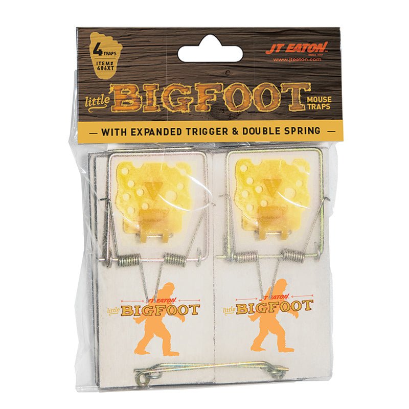 JT Eaton 406XT Little BIGFOOT Wooden Mouse Size Snap Trap 4 Pack