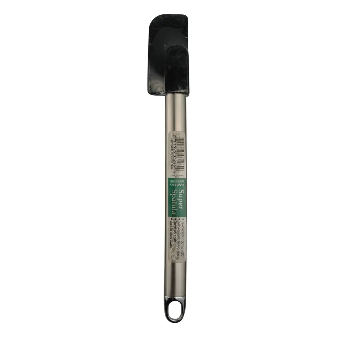 Kitchen Supply 3215 10" Small Black Silicone Spatula Stainless Steel Handle