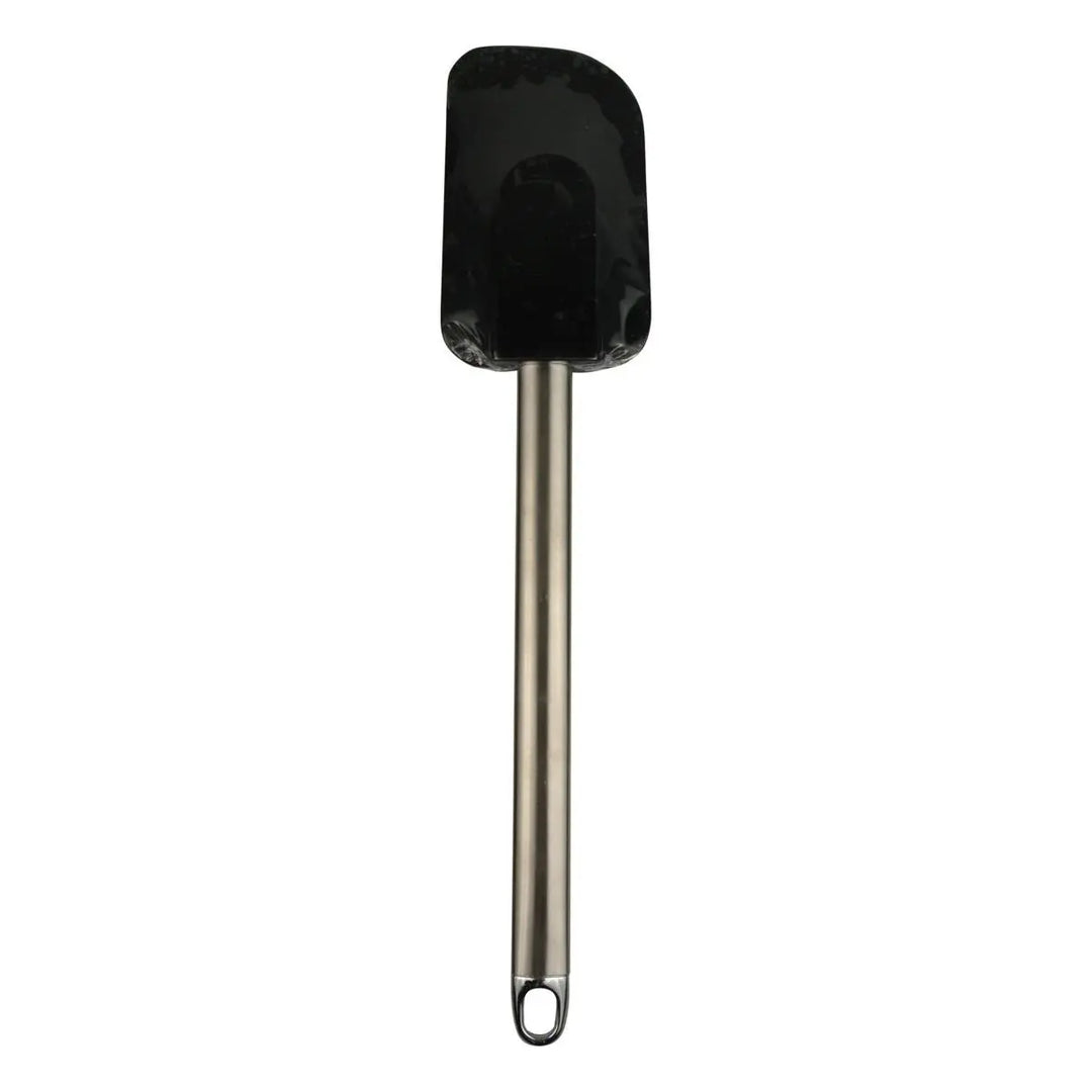 Kitchen Supply 3225 Medium 11" Black Silicone Spatula Stainless Steel Handle