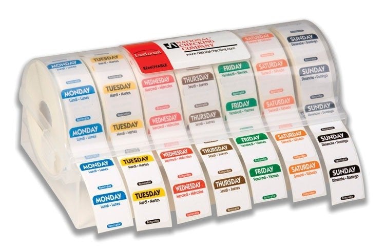 National Checking R1KIT 1" Label Dispenser Kit with 7 Rolls of Removable Labels