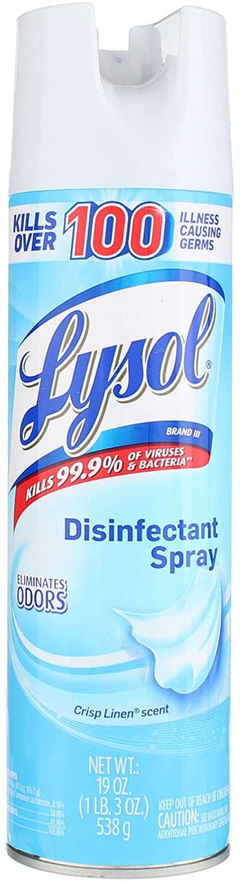 Lysol 79329 19 Oz Disinfectant Spray Crisp Linen Scent