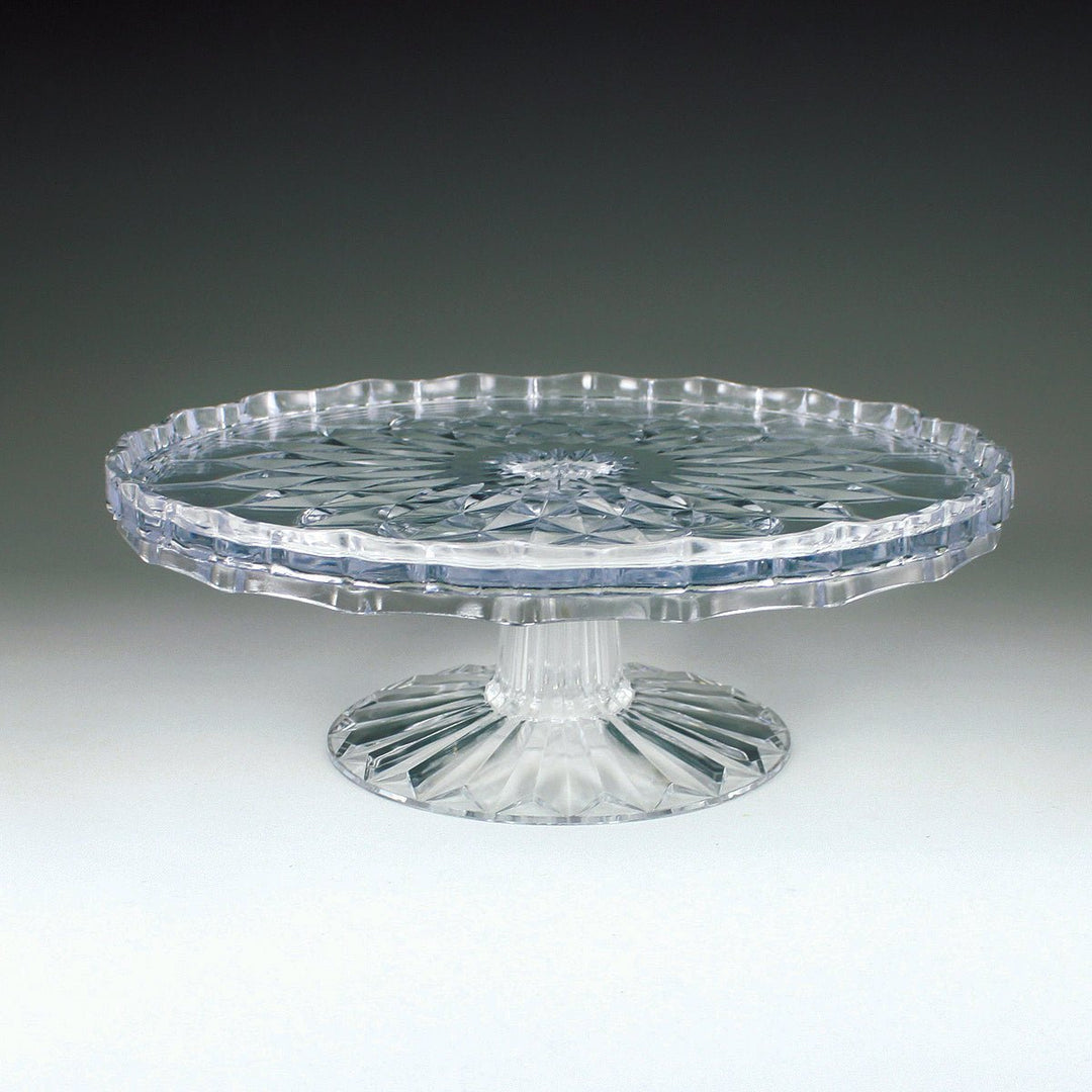 Maryland Plastics MPI1035 10" Crystal Cut Tiered Cake Stand