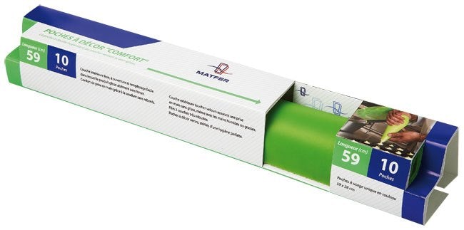 Matfer 165007 Green Disposable Pastry Bags 100 Count