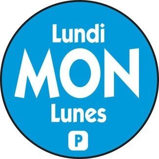 National Checking P7501R 3/4" Monday Round Permanent Label - Blue