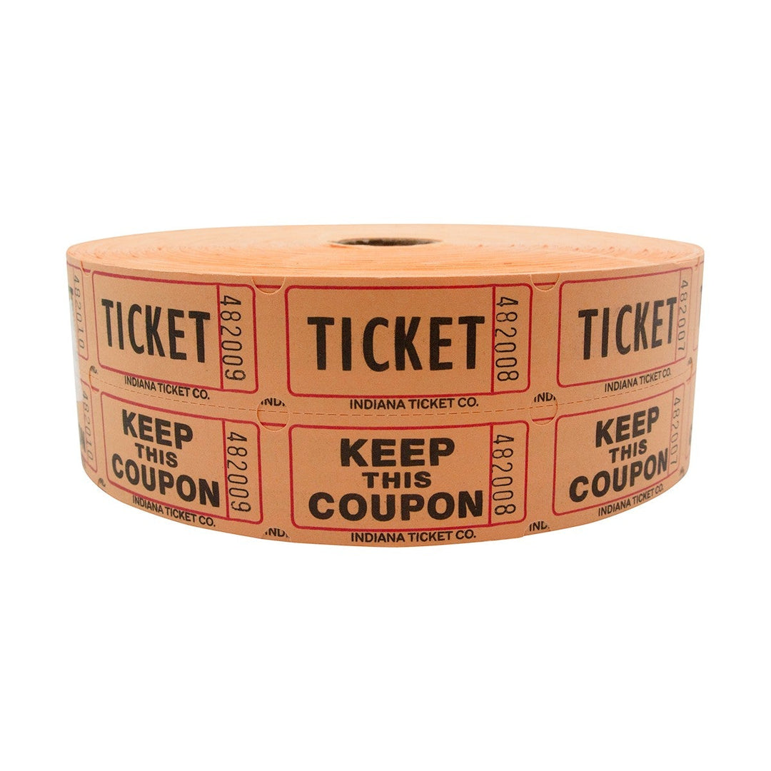 Orange Double Raffle Tickets 2000/Roll