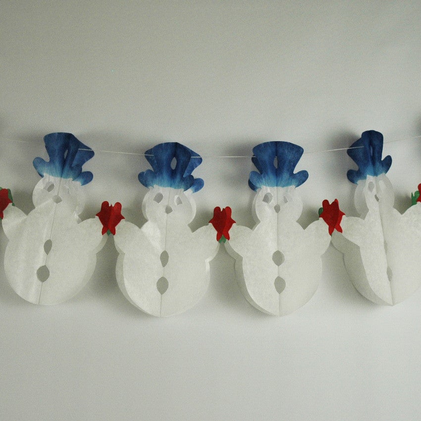 Paper Fantasies 92840 12' Snowman Tissue Garland