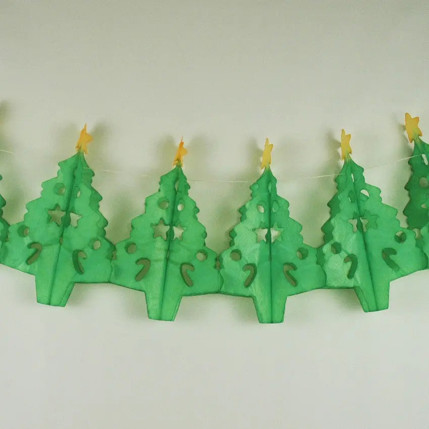Paper Fantasies 92899 12' Decorated Xmas Tree Tissue Garland