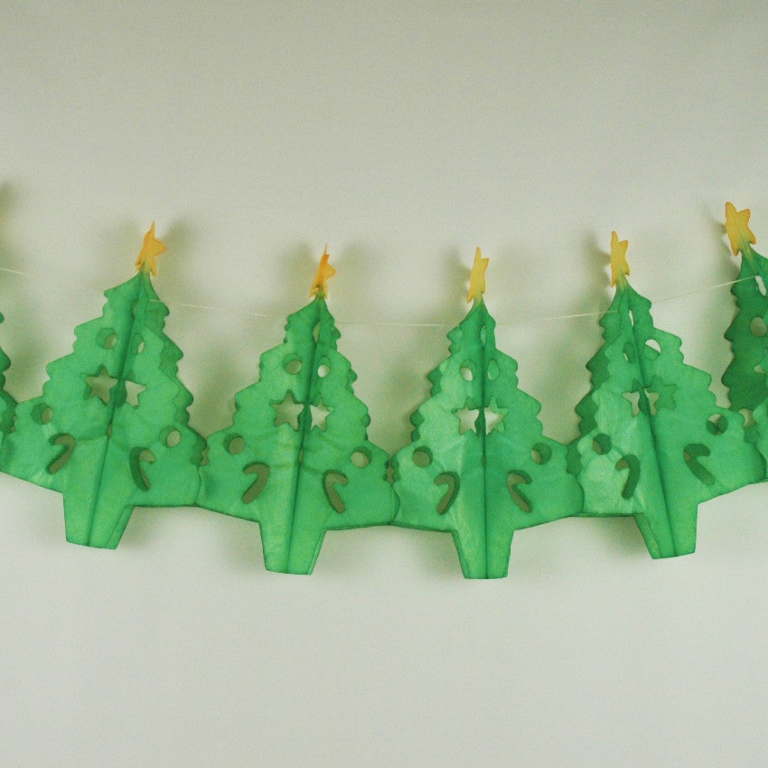 Paper Fantasies 92899 12' Decorated Xmas Tree Tissue Garland
