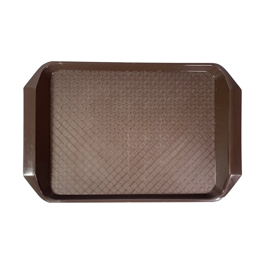 Parade Plastics Brown Comfort Grip Handled Fast Food Tray 12" x 17"