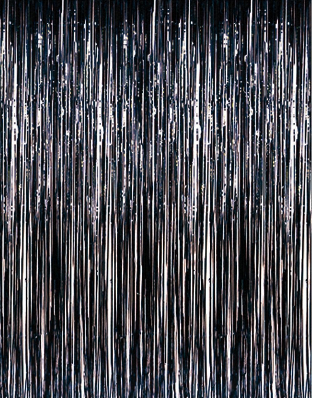 Beistle 55410-BK-BK 3' x 8' Black Metallic Curtain