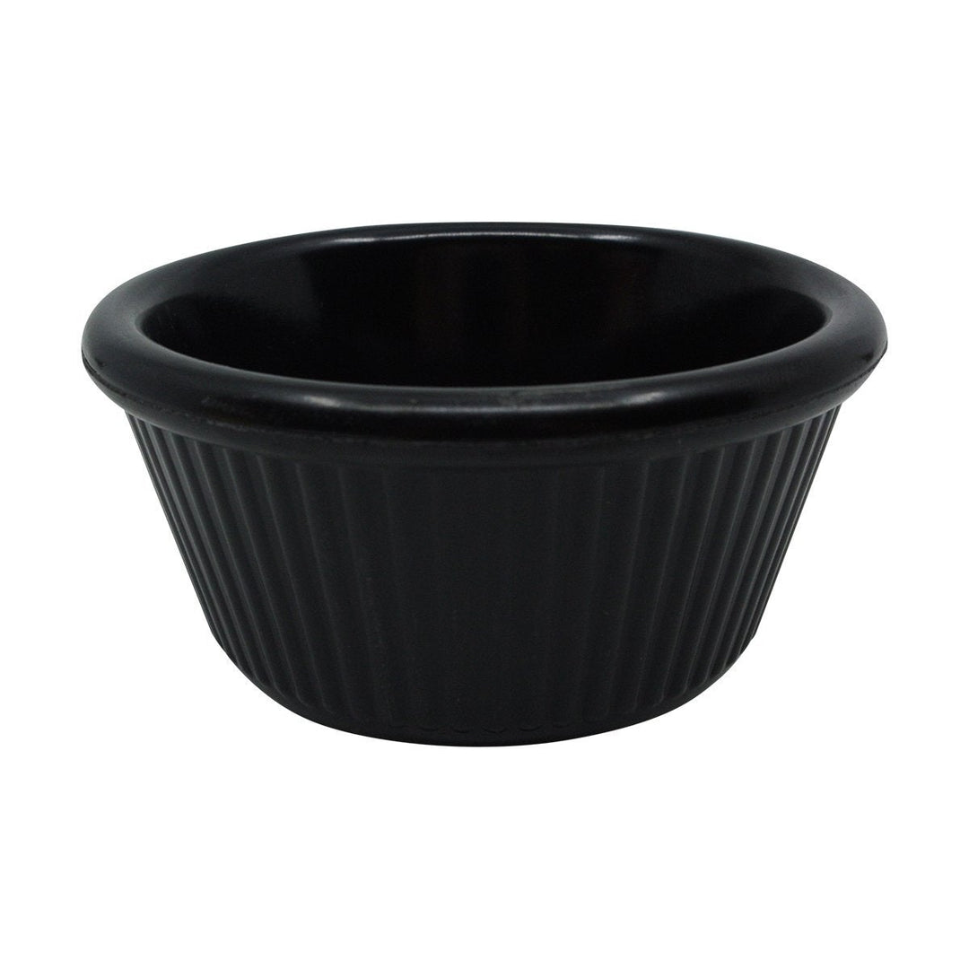 Prolon 9289-BK Black Fluted Shallow Ramekin 4 oz