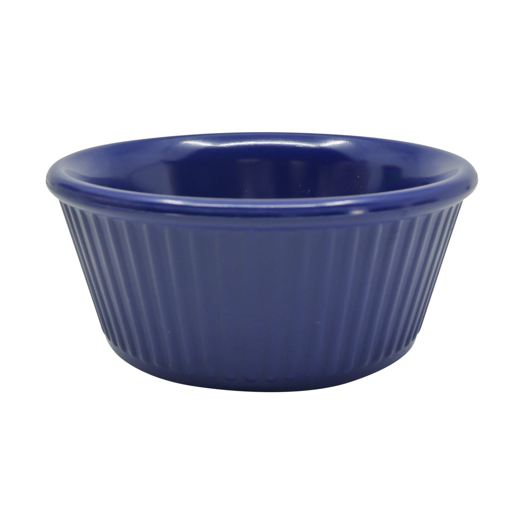 Prolon 9289-MDBL Midnight Blue Fluted Shallow Ramekin 4 oz