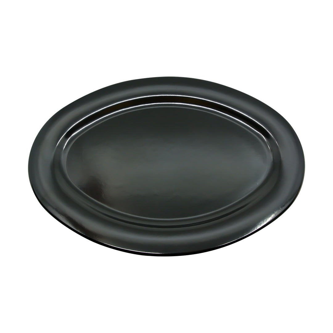 Prolon 9517-BK Black Wide Rim Oval Platter 13.5"
