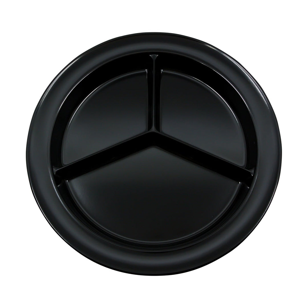 Prolon 9928-BK Black Narrow Rim Compartment Plate 8.75"