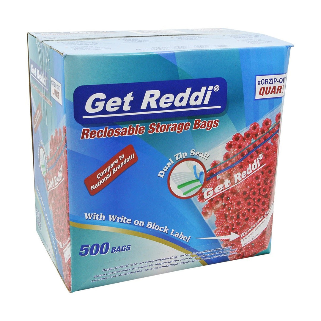 Quart Zip Lock Bags (#GRZIP-QRT) 500/Case