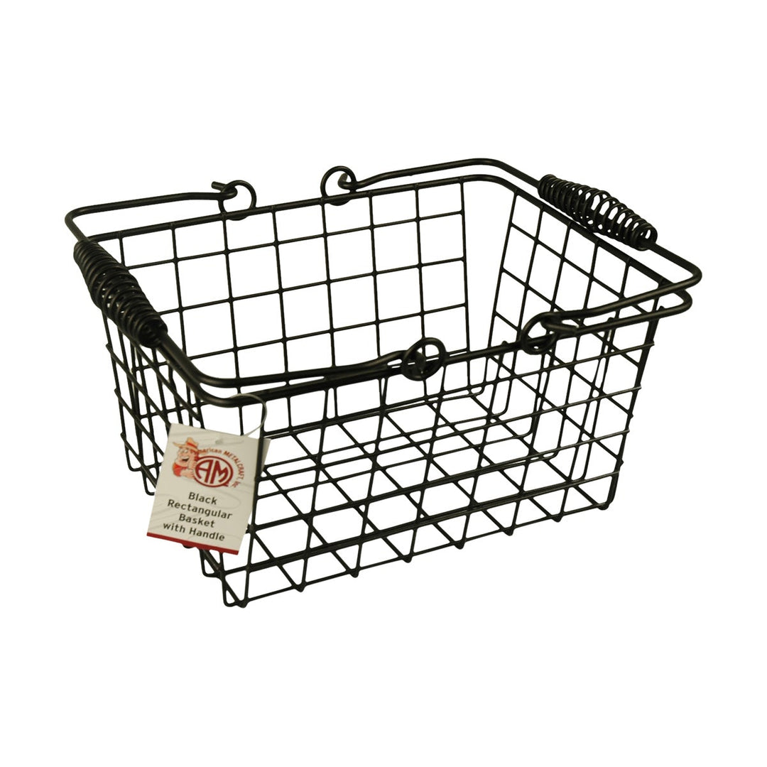 American Metalcraft Rectangular Serving Basket With Handle 9" x 7" x 5"