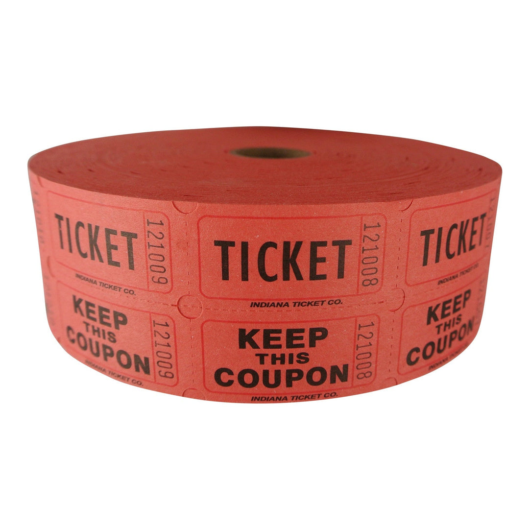 Red Double Raffle Tickets 2000/Roll