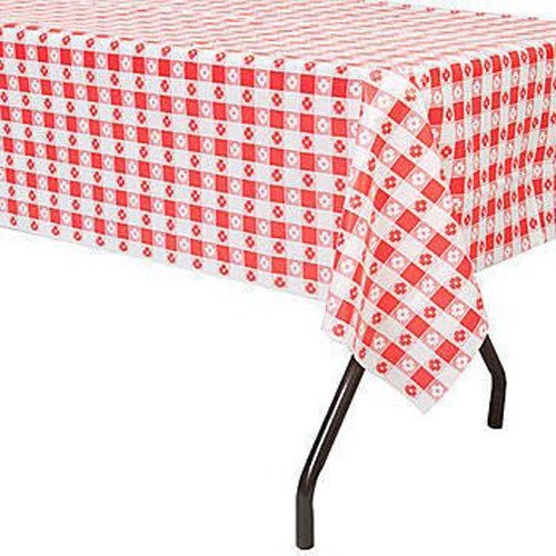 Red Gingham 54" X 108" Plastic Table Cover