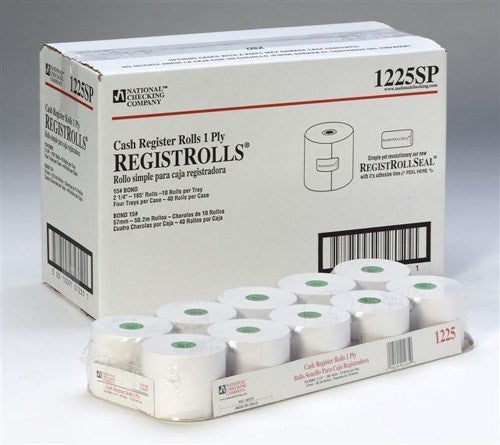 National Checking 1225SP 2.25" X 165' 1-Ply Register Rolls