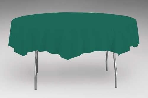 Creative Converting Round Hunter Green 82" Plastic Table Covers