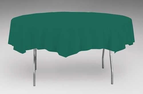 Round Hunter Green 82" Plastic Table Covers