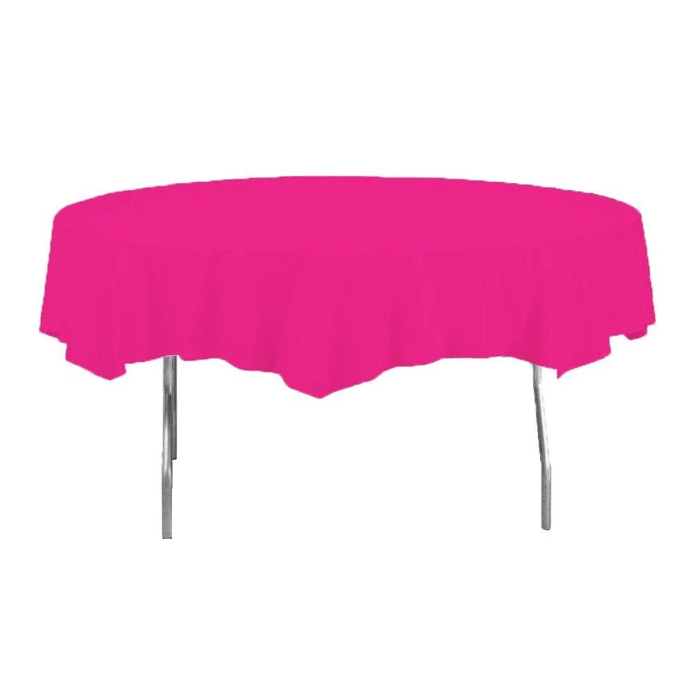 Creative Converting Round Magenta 82" Plastic Table Covers