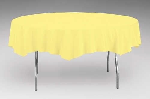 Creative Converting Round Mimosa 82" Plastic Table Covers