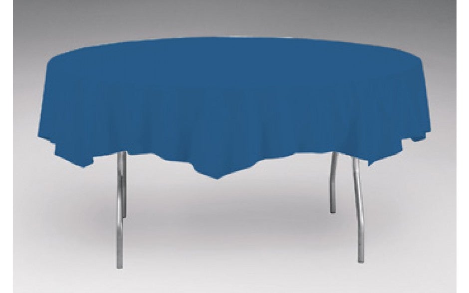 Creative Converting Round Navy Blue 82" Plastic Table Covers