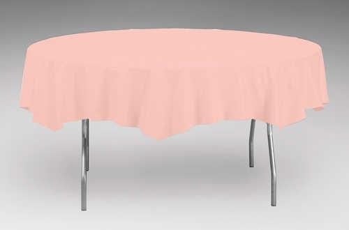 Round Pink 82" Plastic Table Covers