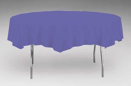 Creative Converting Round Purple 82" Plastic Table Covers