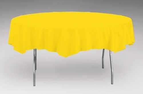 Creative Converting Round School Bus Yellow 82" Plastic Table Covers