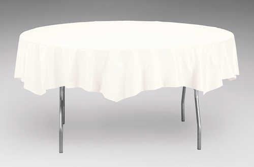 Round White 82" Paper Table Covers