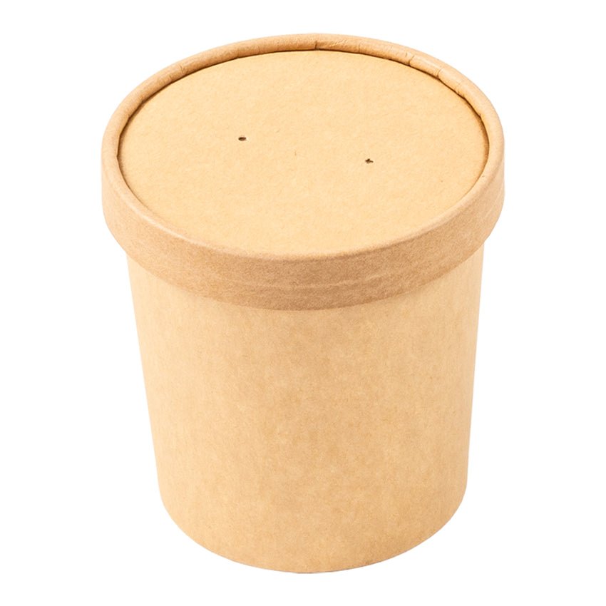 AmerCareRoyal PFC16NCOM 16 Oz Kraft Paper Food Container with Lid