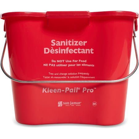 San Jamar KPP97RD 3 Quart Red Kleen-Pail Pro Sanitizer Pail