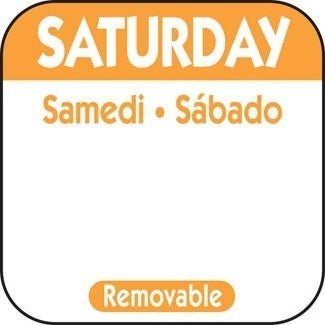 National Checking R106R 1" Saturday Square Removable Label - Orange
