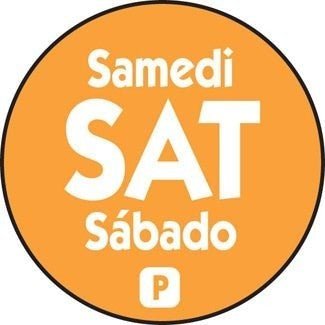 National Checking P7506R 3/4" Saturday Round Permanent Label - Orange